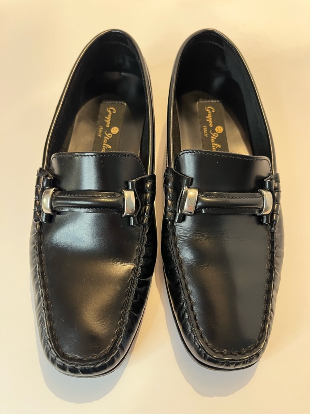Gruppo Italiano  Black Leather Loafers Sz 6.5